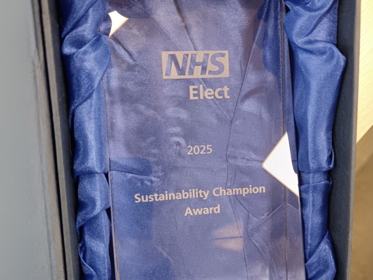 NHS Elect sustainability at work trophy