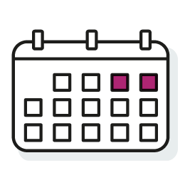 Icon showing a calendar graphic